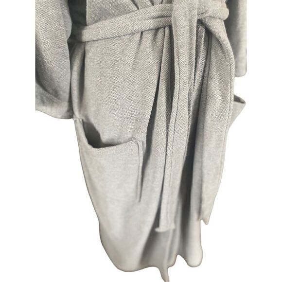 Joseph Abboud Cotton Blend Light Gray Luxury Mens Robe One Size-EUC - Picture 6 of 10